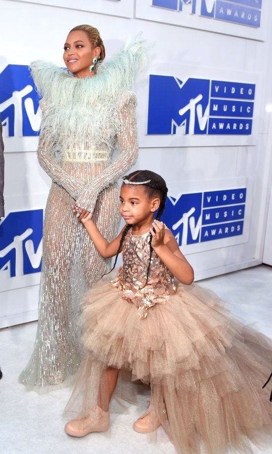 August 2016: Glorious fairytale mother-daughter style with Blue Ivy at the VMAs in New York.
Photo: Getty Images