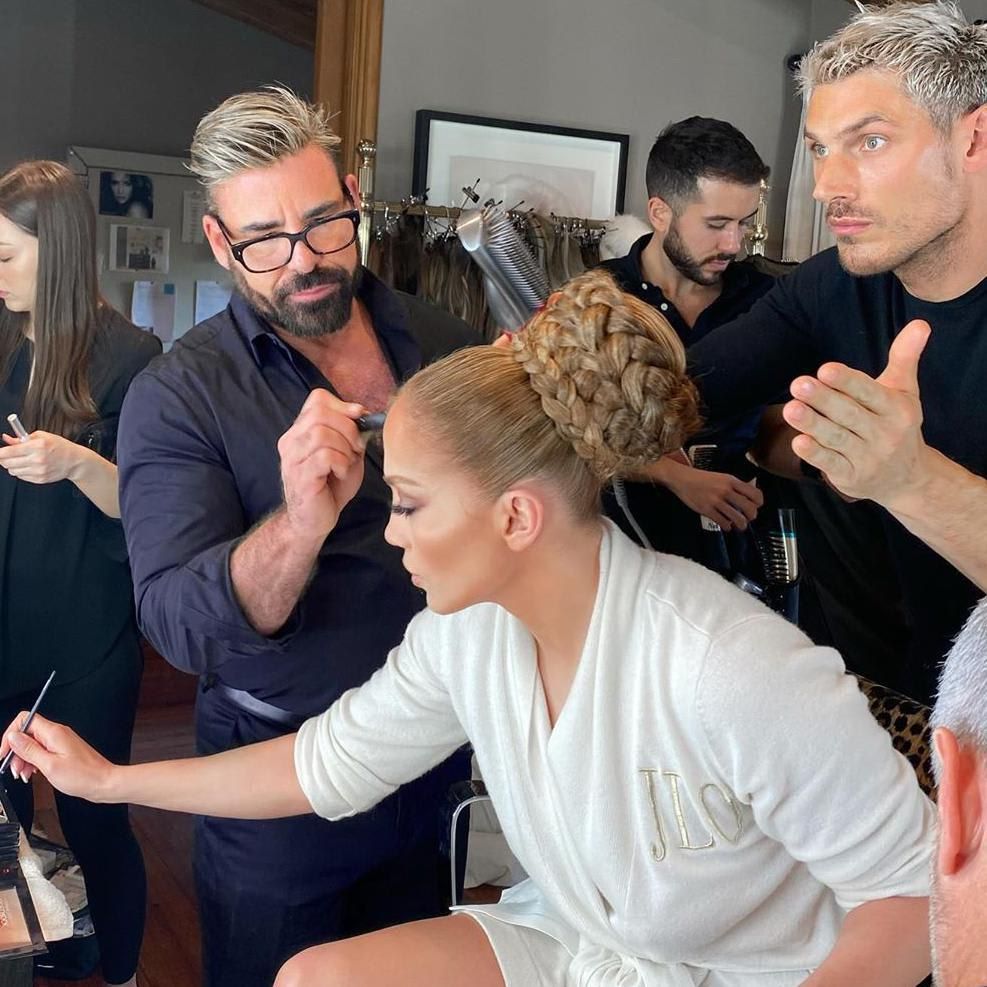 Jennifer Lopez hair makeup Golden Globes 2020