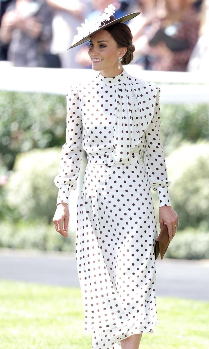 The Princess was the picture of elegance at Royal Ascot in June donning a polka dress by Alessandra Rich.