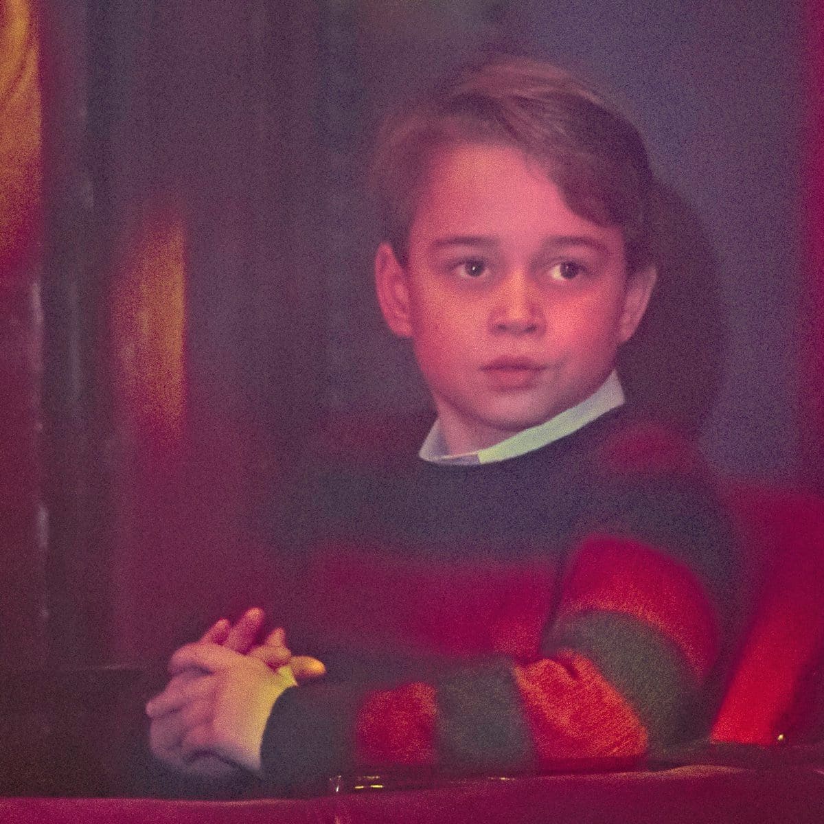 Future King Prince George looked comfortable in his seat.