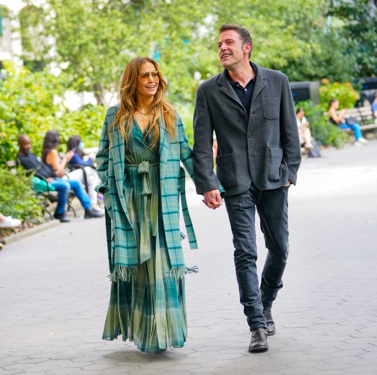     Jennifer Lopez and Ben Affleck are seen in New York City on September 25, 2021. (Photo by Gotham/Wireimage)