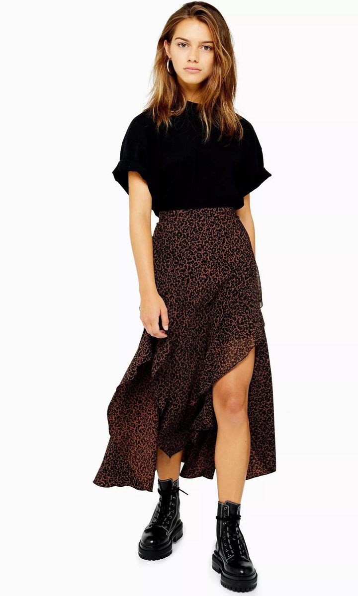 Brown leopard maxi skirt Topshop