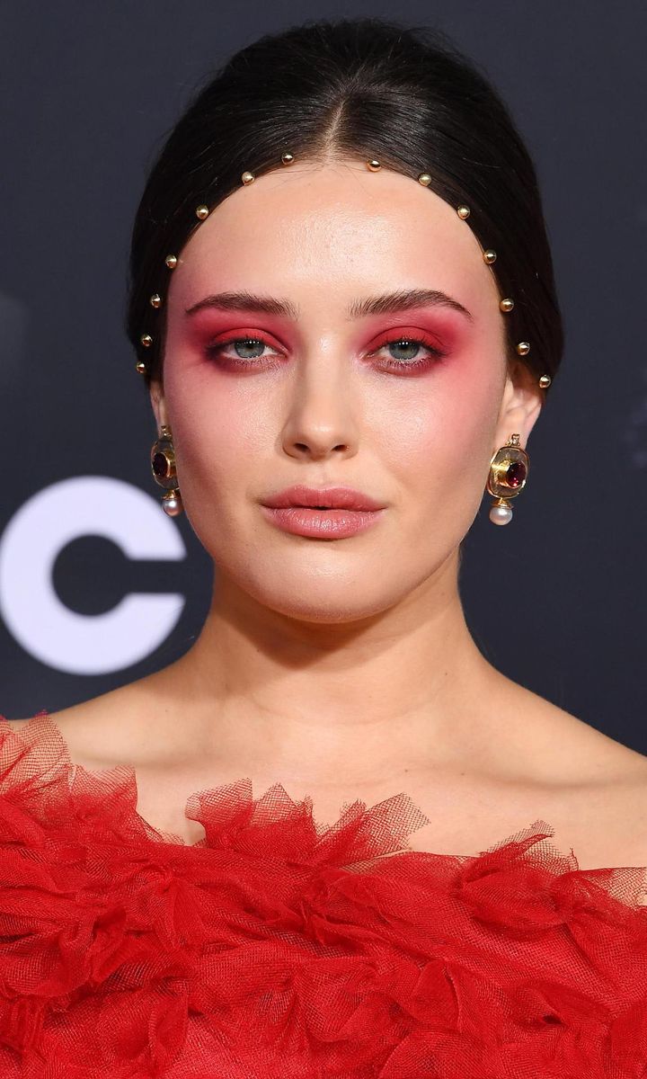 Katherine Langford with accessories in her hair