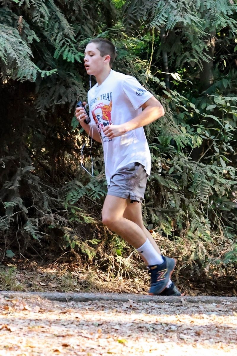 
 Knox Leon Jolie-Pitt, the son of Angelina Jolie and Brad Pitt, is seen enjoying a solo run through Griffith Park in Los Angeles. 