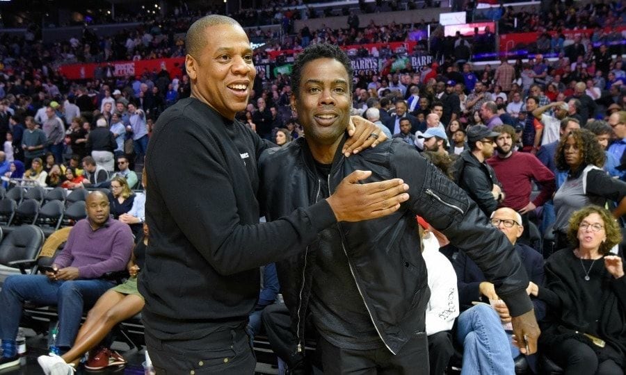 December 7: Jay Z and Chris Rock had some fun court side during the Los Angles Clippers vs the Golden State Warriors game in L.A.
Photo: Noel Vasquez/Getty Images