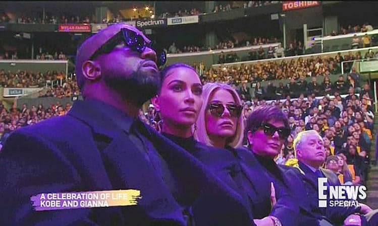 Kobe Bryant memorial emotional Kanye West Kim Kardashian