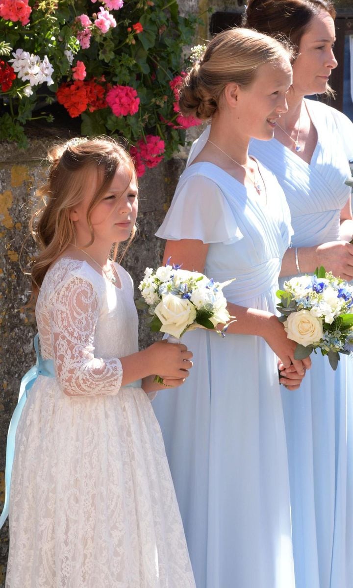 Mia and Savannah pictured at the wedding in Tetbury