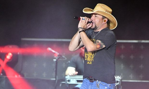 Jason Aldean, seen here performing during the concert on Sunday night, wrote that he was 'heartbroken' after the attack.
Photo: Getty Images