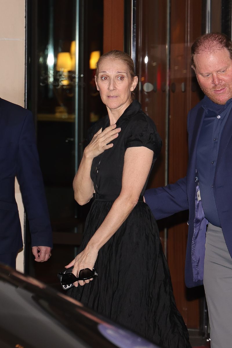 Celine Dion is seen returning to her hotel on July 24, 2024 in Paris, France. (Photo by MEGA/GC Images)