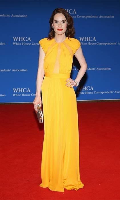 <I>Downton Abbey</I>'s Michelle Dockery wore a simple cap-sleeved style to the White House Correspondents' Dinner.
<br>
Photo: Getty Images
