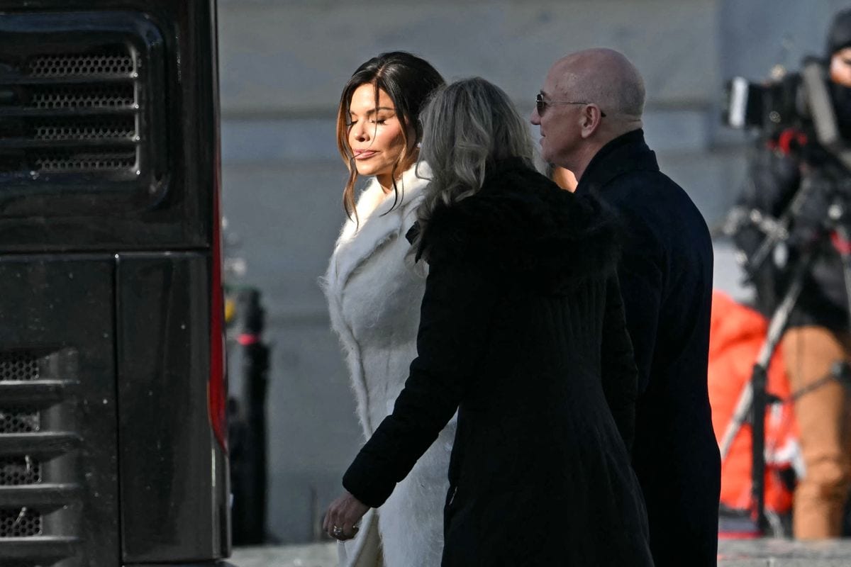 Jeff Bezos and Lauren Sanchez arrive for the inauguration ceremony where Donald Trump will sworn in as the 47th US President