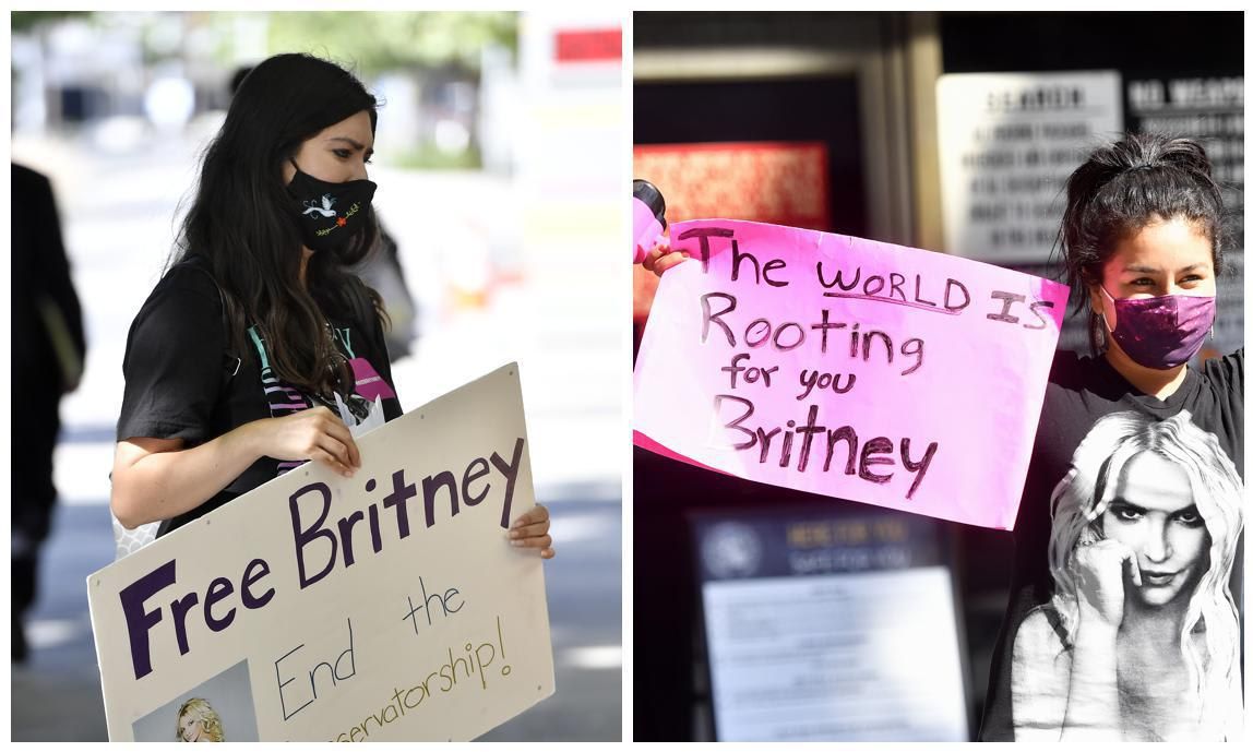 #FreeBritney Protest Outside Courthouse In Los Angeles During Conservatorship Hearing