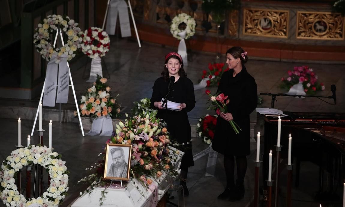 Maud spoke at her father’s funeral in January 2020