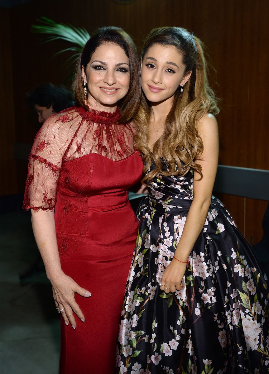 Gloria Estefan and Ariana Grande attend the 56th GRAMMY Awards 