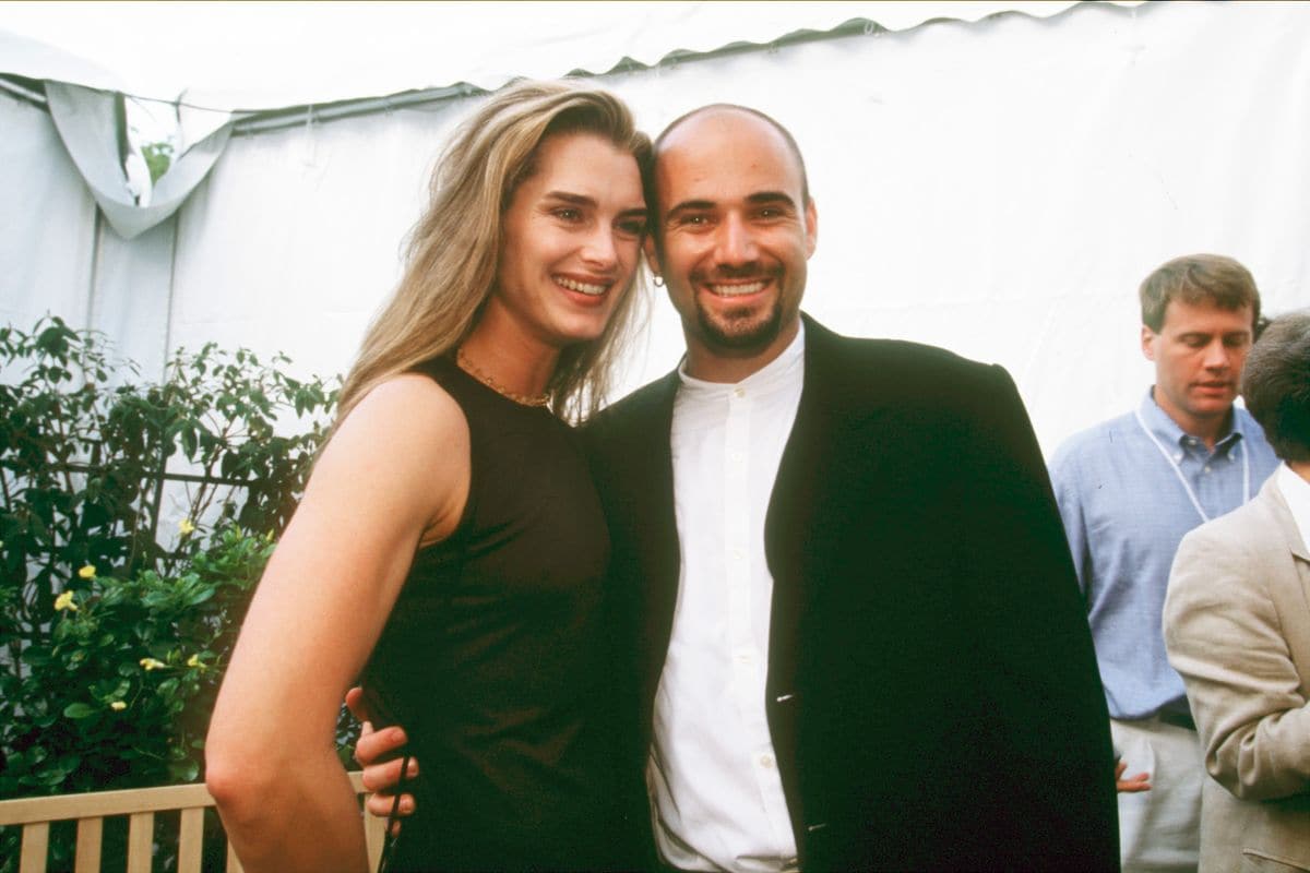 Andre and Brooke Shields at the US Open tennis tournament