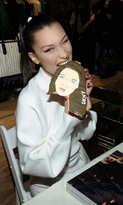 February 1: Take a bite of fashion! <a href="https://us.hellomagazine.com/tags/1/bella-hadid/"><strong>Bella Hadid</strong></a> snacked on a cookie with her face on it during the launch party for her DKNY Spring 2017 Campaign at the store's SoHo location in NYC.
Photo: Michael Simon/Startraks