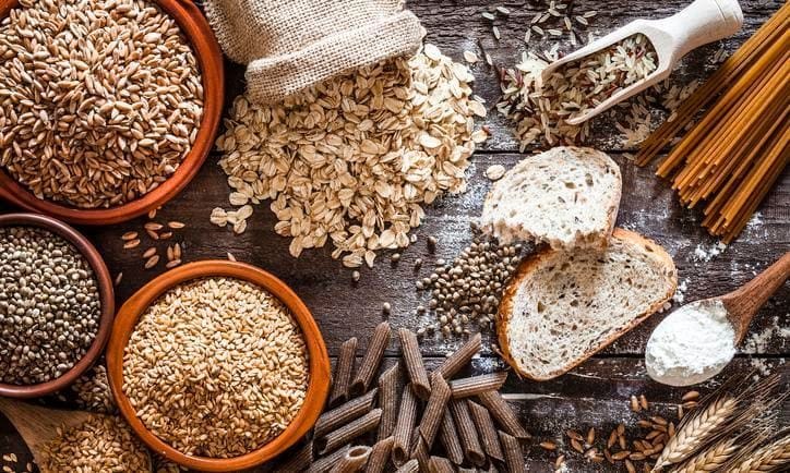 Whole-grain foods on a table