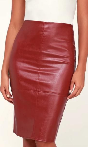 Vegan leather pencil skirt by Lulu's