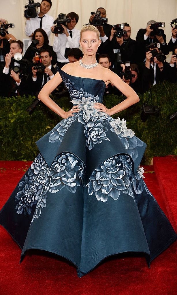 <strong>2014, Charles James: Beyond Fashion</strong>
<br>
Karolina Kurkova in Marchesa.
<br></br>
Photo: Getty Images