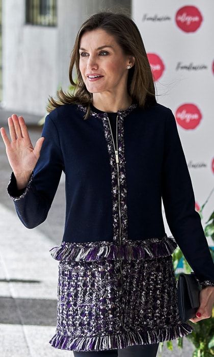 Queen Letizia wearing tweed