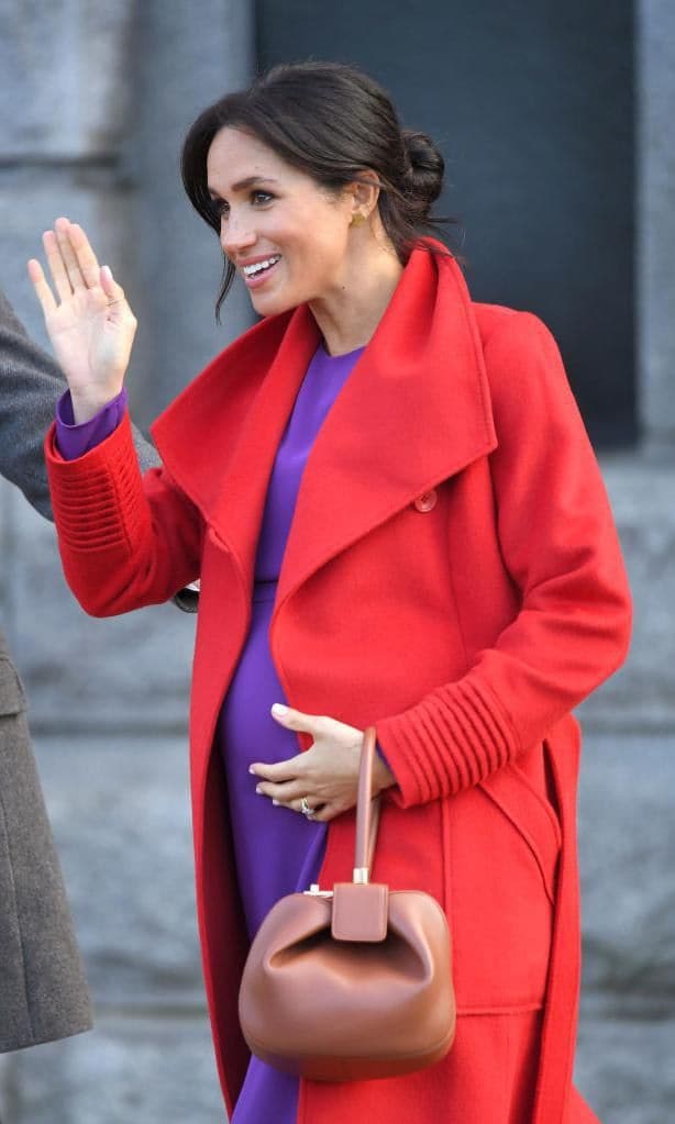 Meghan Markle with the Nina handbag by Gabriela Hearst