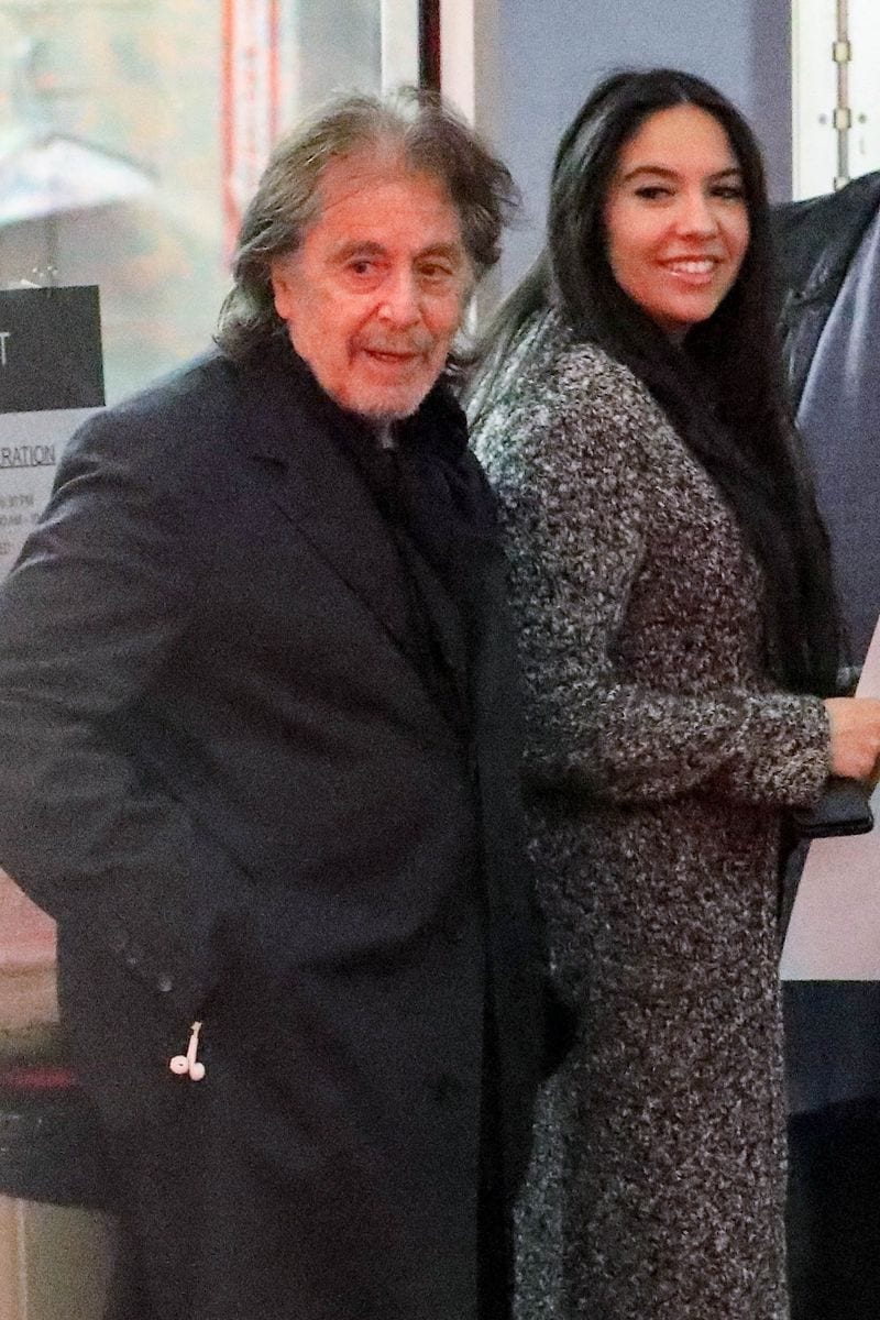 Actor Al Pacino and Noor Alfallah were seen leaving a date