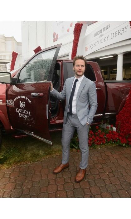 Kentucky Derby! Taylor Kitsch posed with a Ram 2500 Heavy Duty Truck in Louisville, Kentucky on Saturday, May 5, while attending the big race.
Photo: Daniel Boczarski/Ram