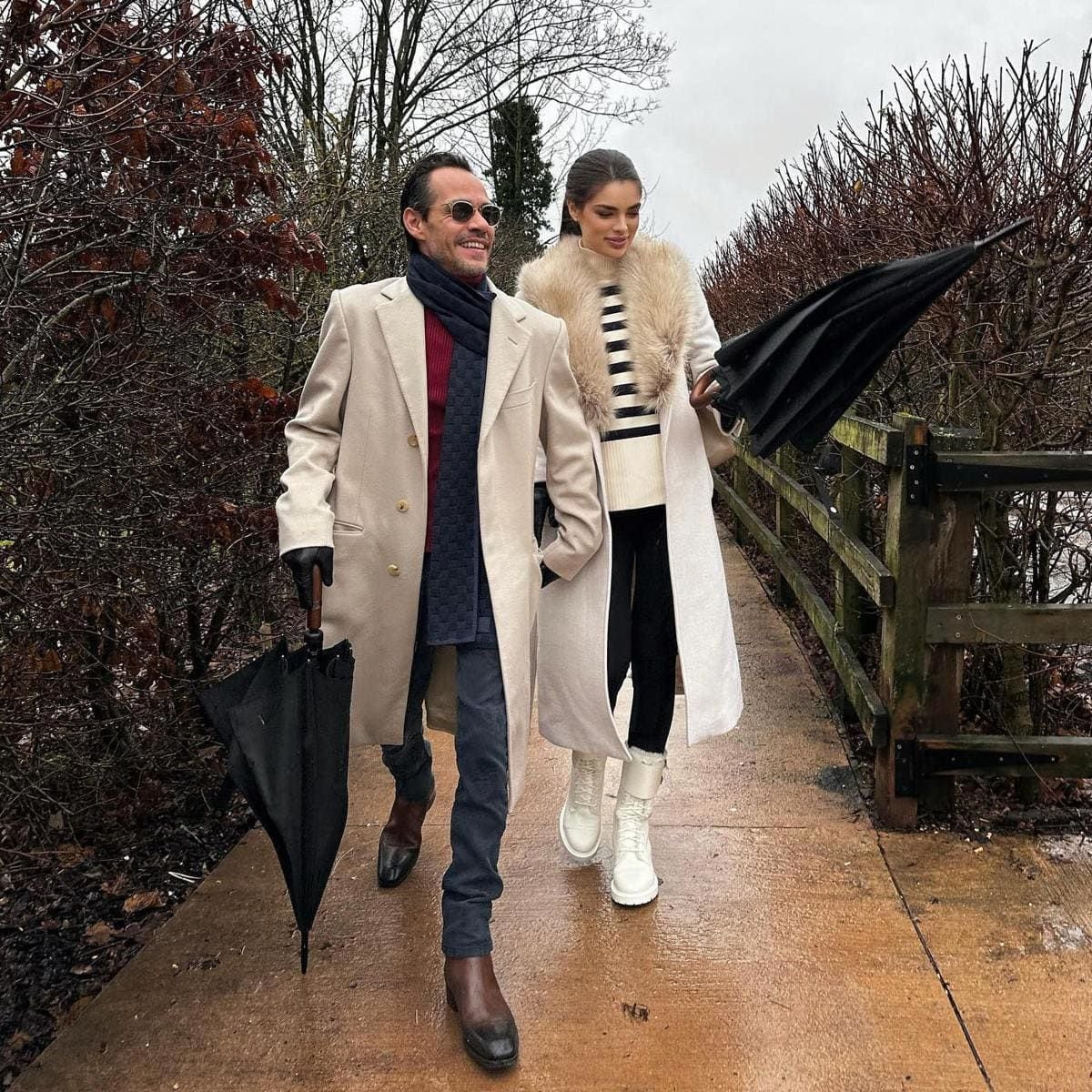 Nadia Ferreira y Marc Anthony en Inglaterra