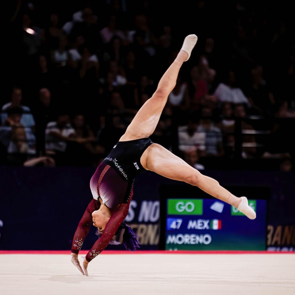 Mexican gymnast Alexa Moreno seen competing during the