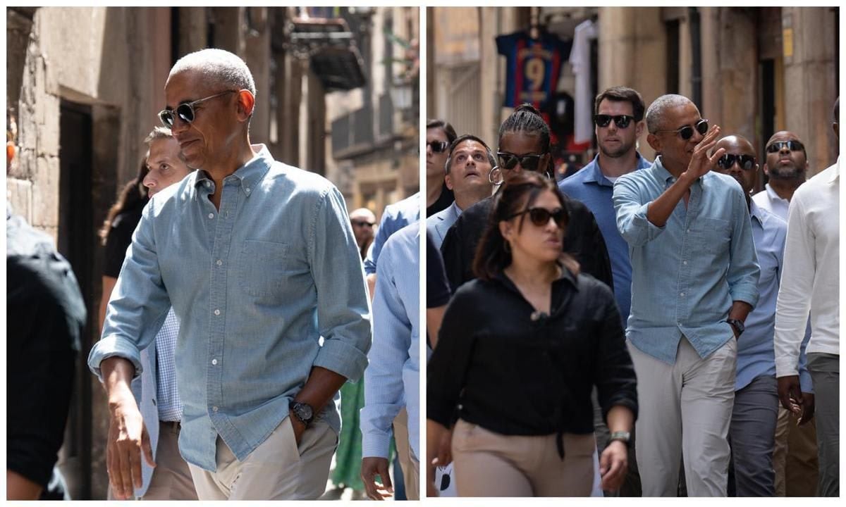 Obama Strolls Through Barcelona