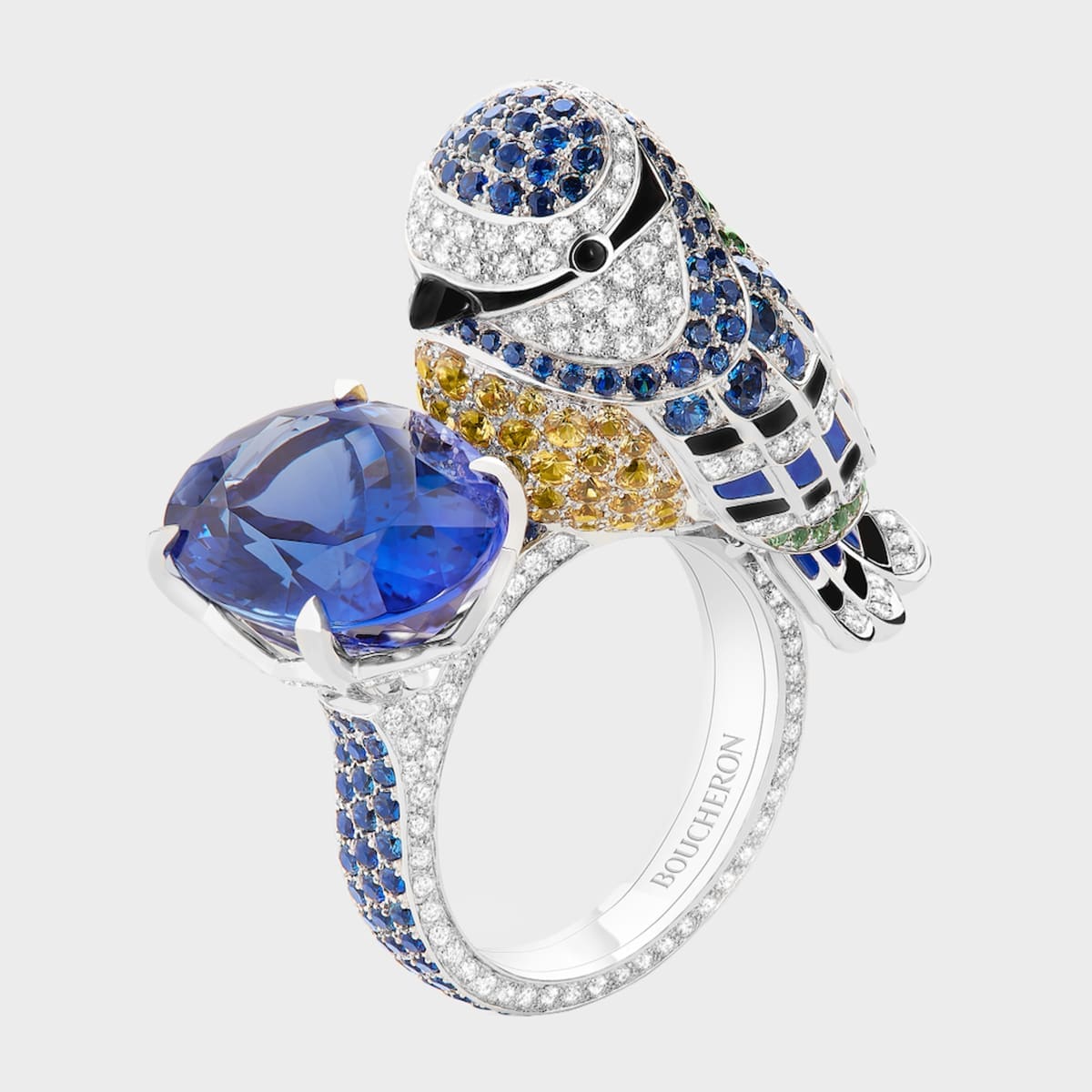 BOUCHERON Meisa, the Chickadee ring, diamonds, tanzanite and white gold