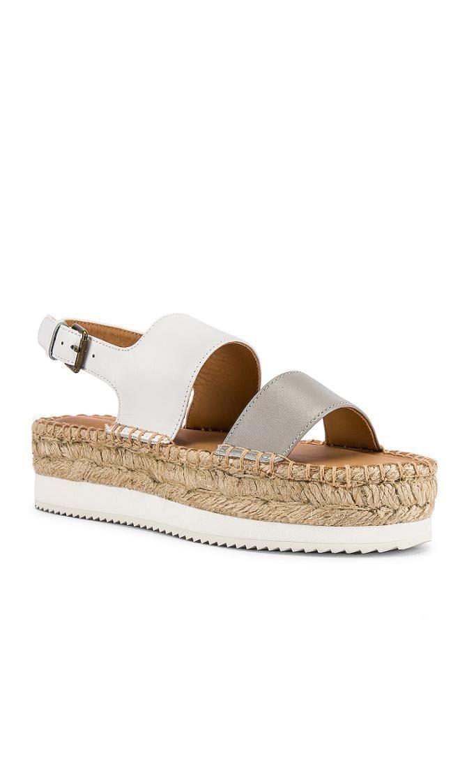 Platform espadrille sandals with a double strap