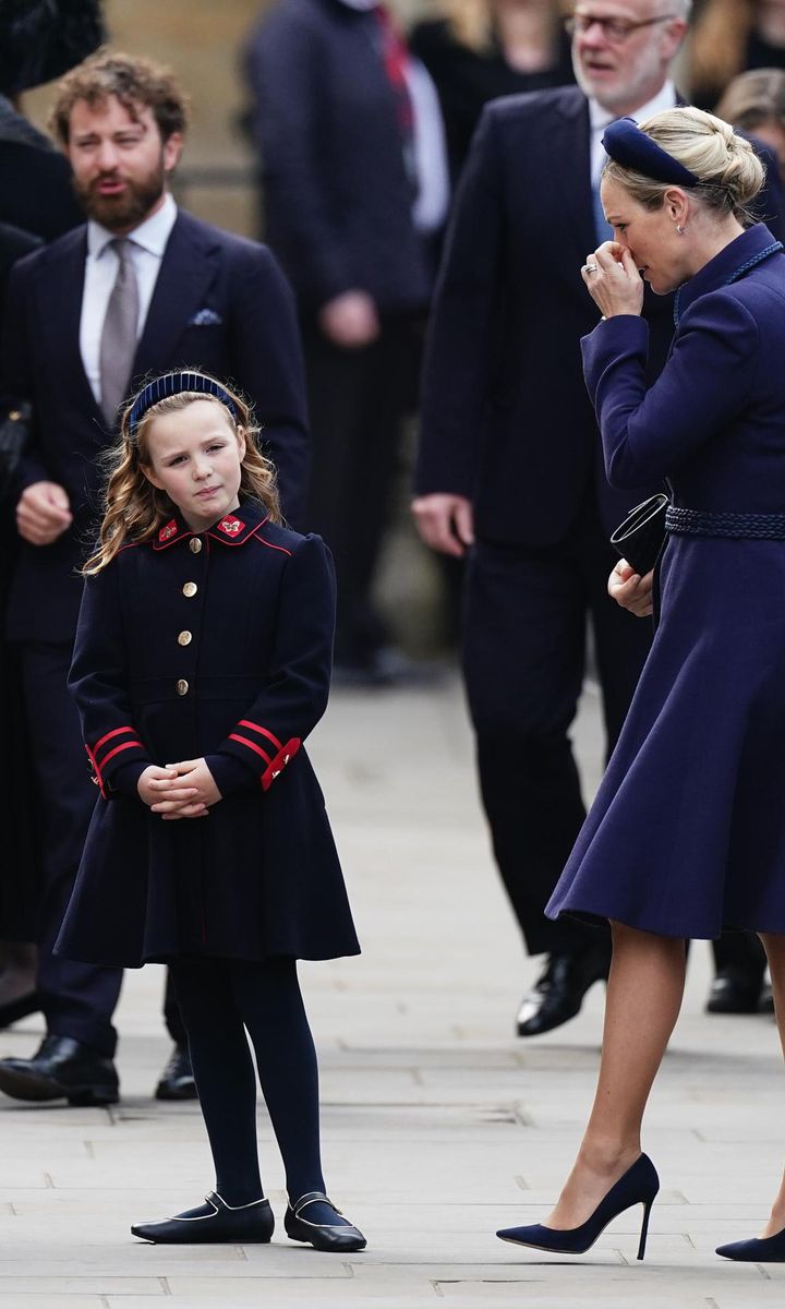 Princess Anne's granddaughter looked (adorably) deep in thought as she waited off to the side.