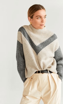 bicolor knit sweater from mango