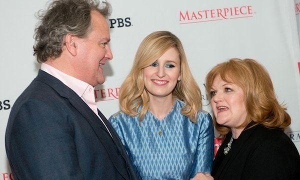 Hugh Bonneville, Laura Carmichael and Lesley Nicol gab at a December "Downton" photocall