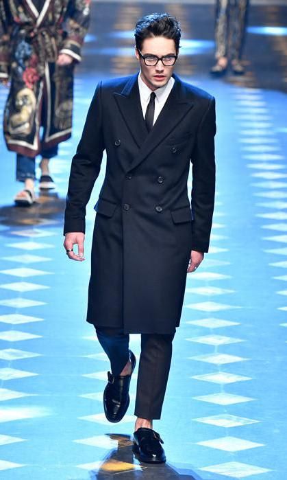 Levi modeled for Dolce & Gabbana during their Milan show.