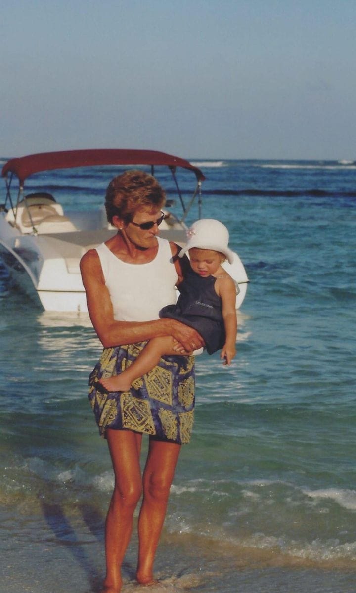 Cristina Iglesias with grandmother Paula Bakker