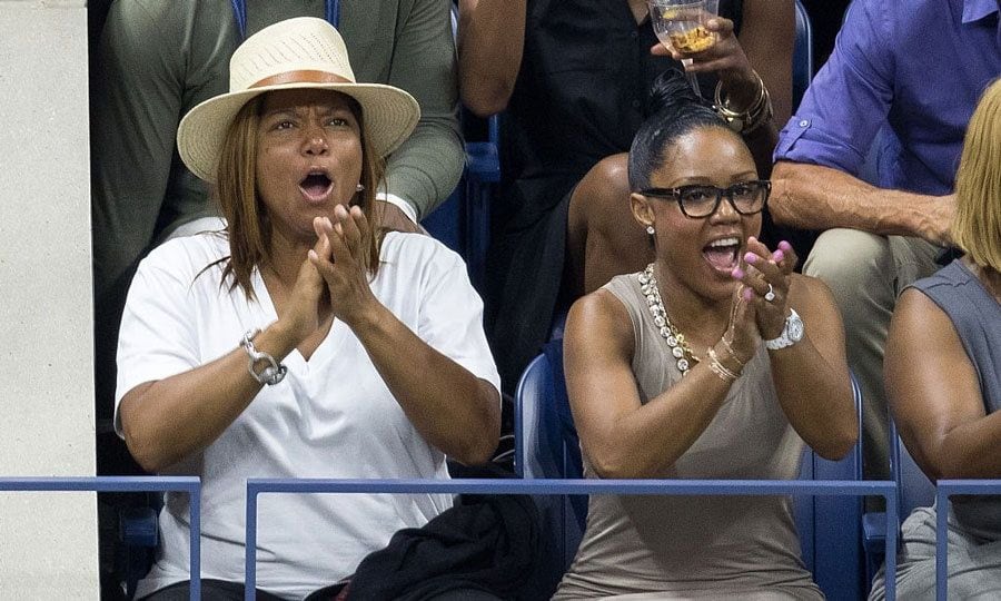 Queen Latifah and Ebony Nicholas excitedly cheered during the US Open.
Photo: Team GT/GC Images