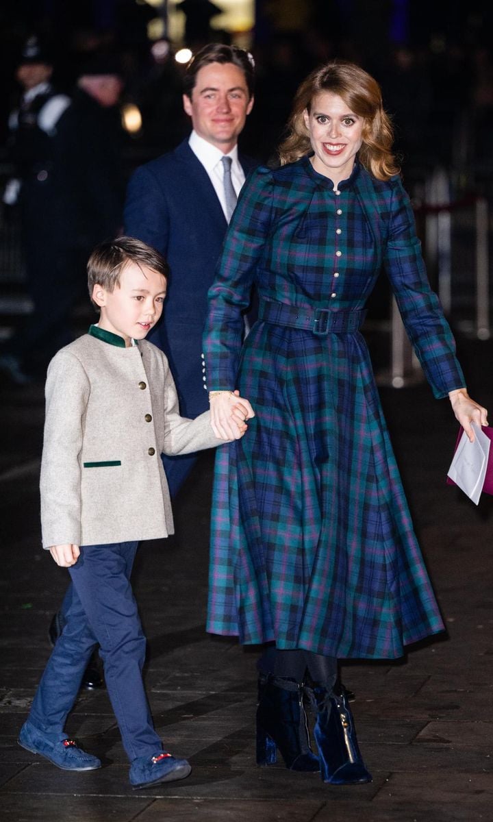 Princess Beatrice with her stepson Christopher Woolf and husband Edoardo Mapelli Mozzi.