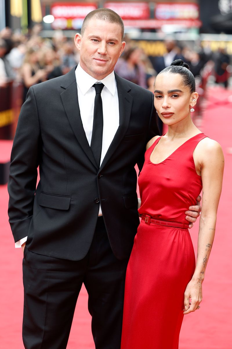 Channing Tatum and director, writer and producer Zoë Kravitz attend the European premiere of "Blink Twice" 