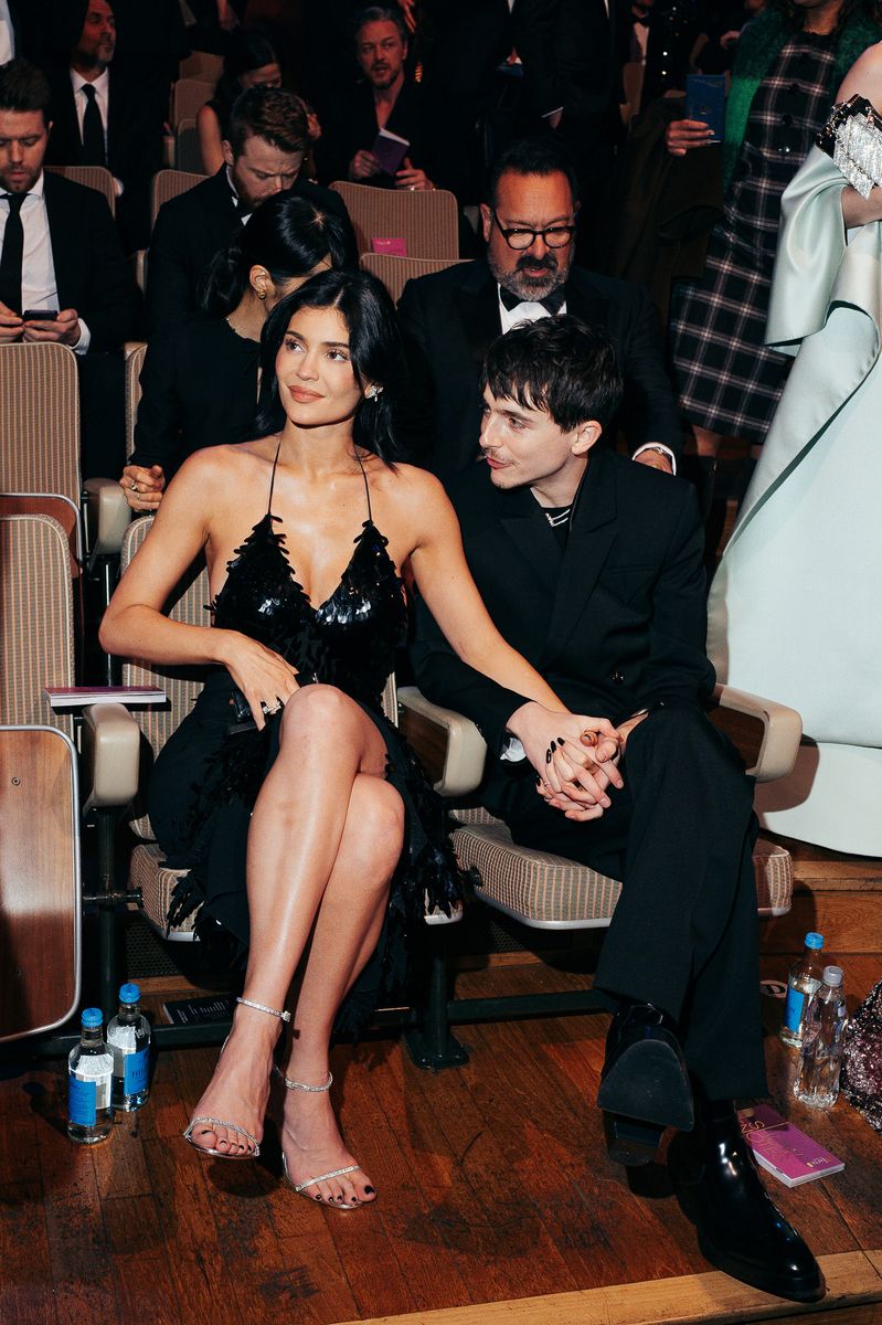 LONDON, ENGLAND - FEBRUARY 16: Kylie Jenner and TimothÃ©e Chalamet attend the EE BAFTA Film Awards 2025 at The Royal Festival Hall on February 16, 2025 in London, England. (Photo by Carlo Paloni/BAFTA via Getty Images)