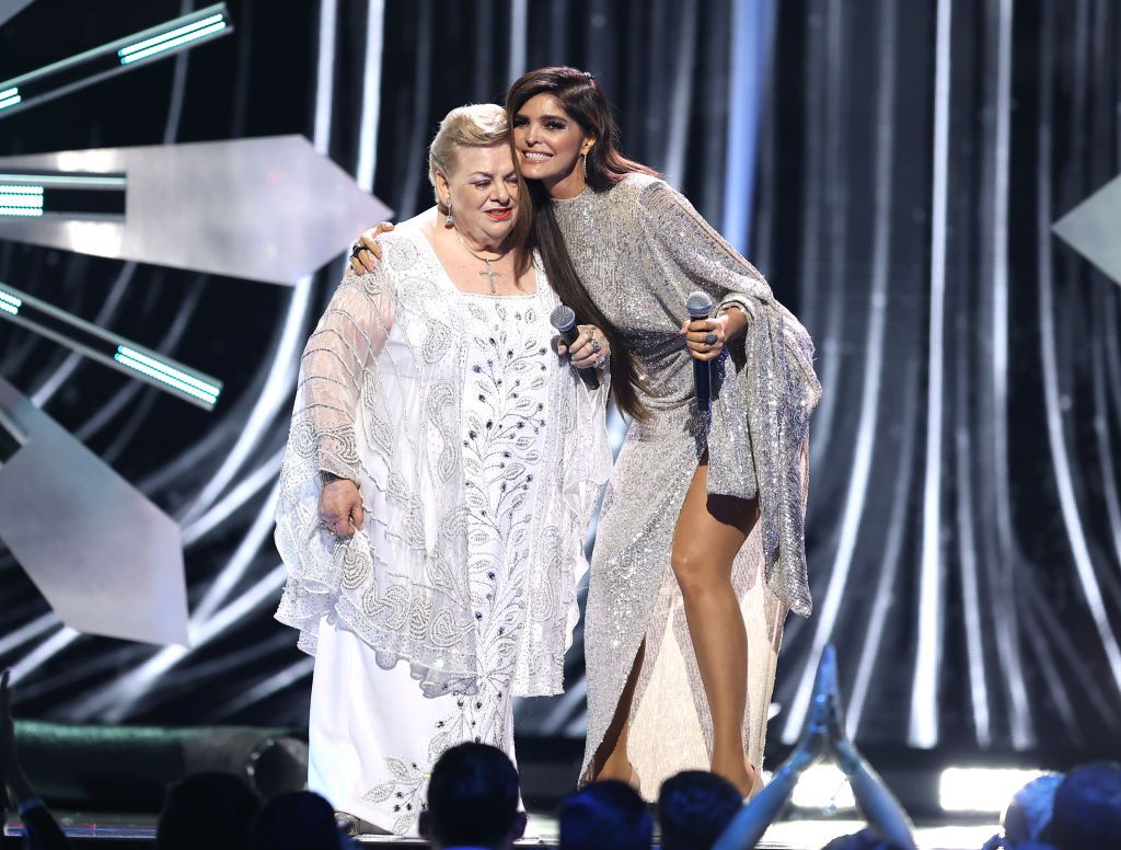 Paquita la del Barrio and Ana Bárbara on stage at the Watsco Center in Coral Gables, FL on September 23, 2021