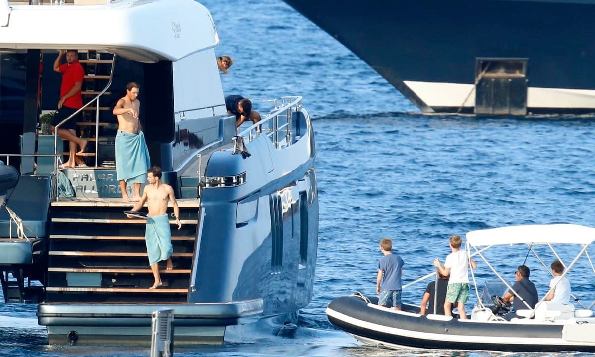 Rafael Nadal Starts his Holiday on his Own Yacht in Sardinia with his Family