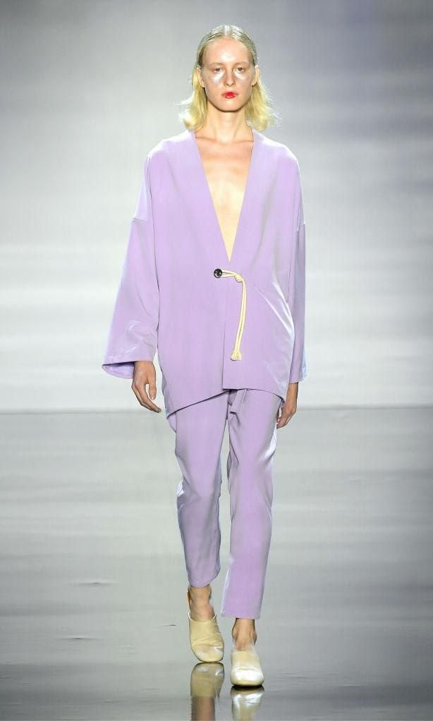 Lilac blazer and pant suit by Dynasty