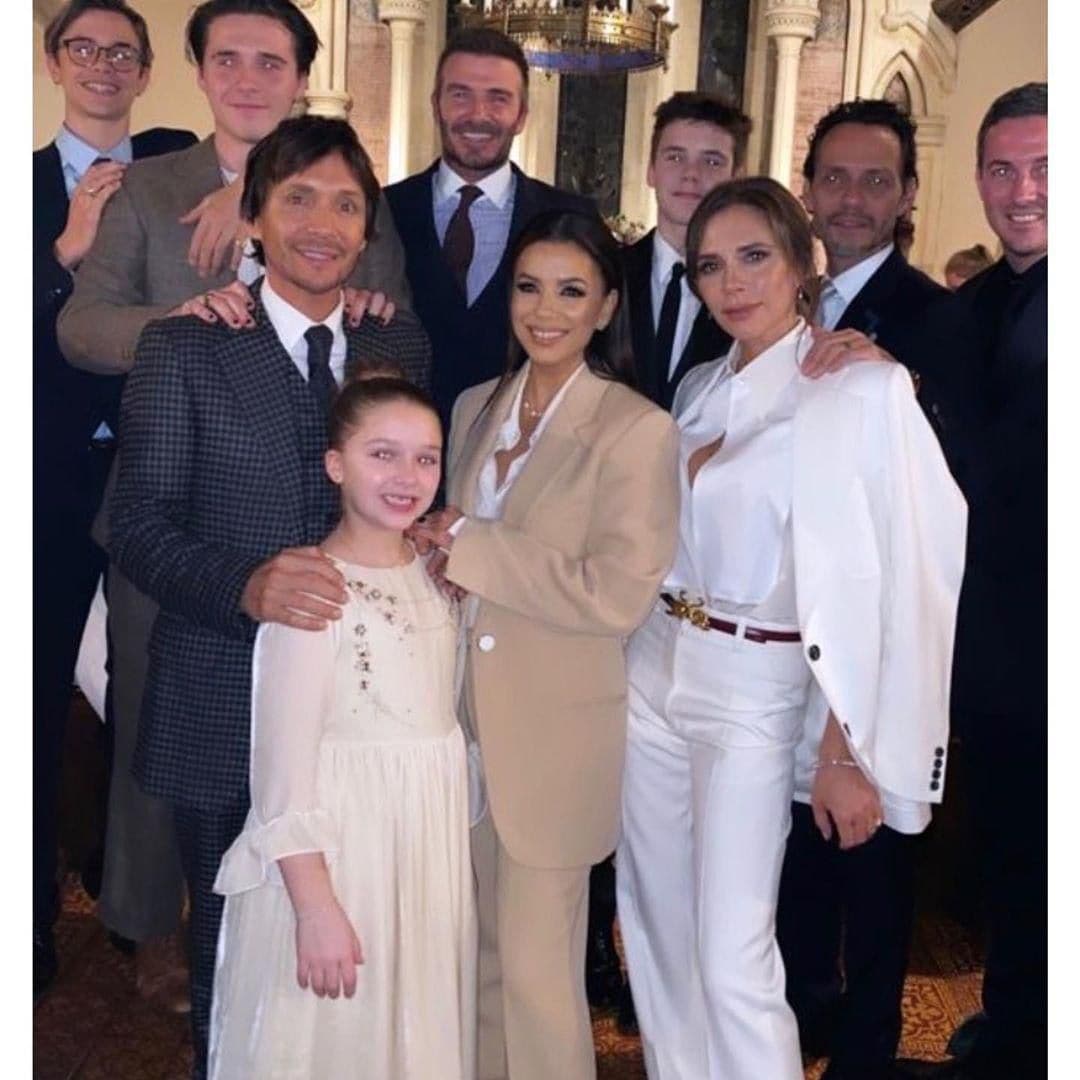 Marc Anthony and Eva Longoria with Beckham family