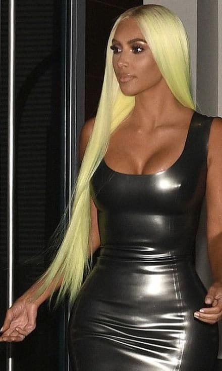 Kim Kardashian with neon hair