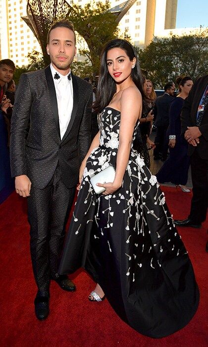 November 17: Prince Royce and actress Emeraude Toubia looked like a perfect pair in their matching black and white ensembles at the Latin Grammys.
Photo: Getty Images