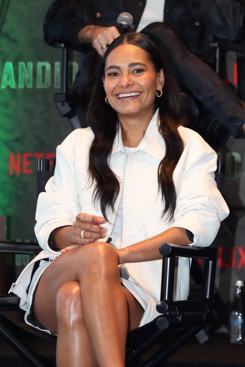 Mabel Cadena attends a press conference on the series Bandidos at the Ritz Carlton Hotel on March 6, 2024, in Mexico City, Mexico. (Photo by AdriÃ¡n Monroy/Medios y Media/Getty Images)