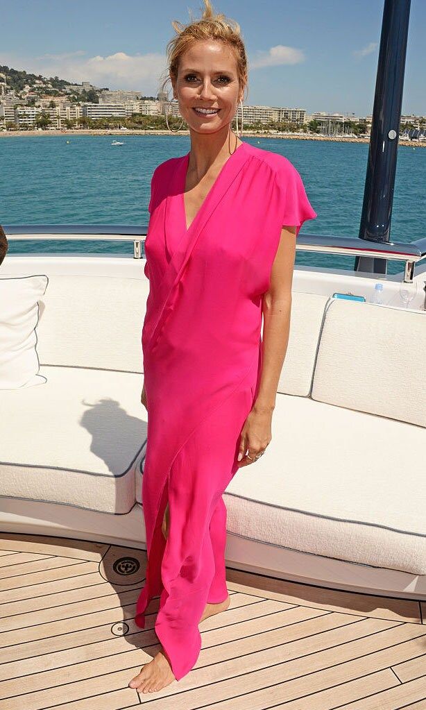 Heidi Klum was a vision in pink onboard the Odessa II for a private luncheon hosted by Len Blavatnik and Harvey Weinstein.
<br>
Photo: Getty Images for The Weinstein Company