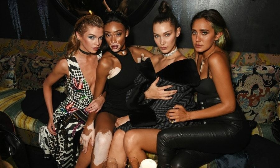 Strike a pose! Stella Maxwell, Winnie Harlow, Bella Hadid and Jesse Jo Stark came together for this fierce snapshot during the LOVE Magazine and Marc Jacobs LFW Party at Loulou's.
Photo: David M. Benett/Dave Benett/Getty Images for LOVE / CONDE NAST